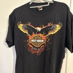 Grizzly MT Harley Davidson Eagle T Shirt = Vintage Large